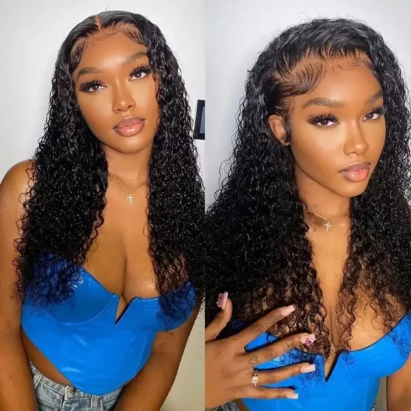 13x4 Lace Front Curly Wig Pre Plucked Virgin Human Hair Wig 150% Density