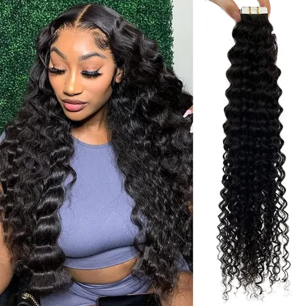 Cambodian Tape-In Human Hair Extensions For Black Women
