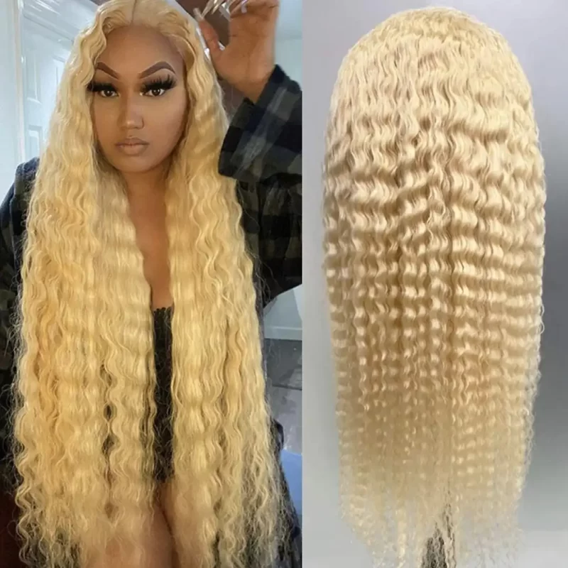Blonde 613 Curly 13x4 HD Lace Human Hair Wig